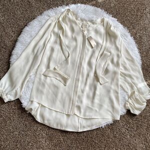 Chicos Button Down‎ Top NEW Flowy Office Career Women’s Size 3 Petite US Size XL